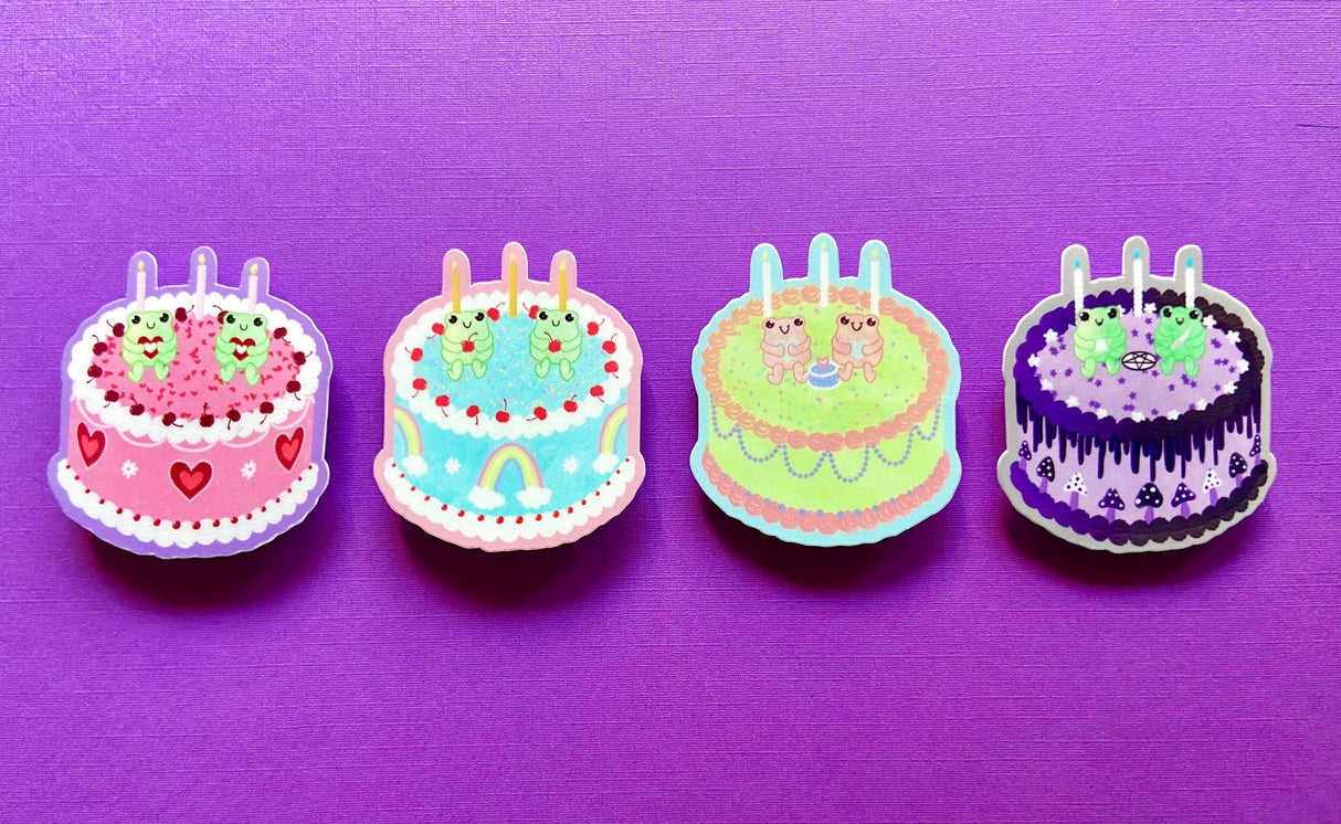 Mini Froggy Cake Sparkle Sticker Packs