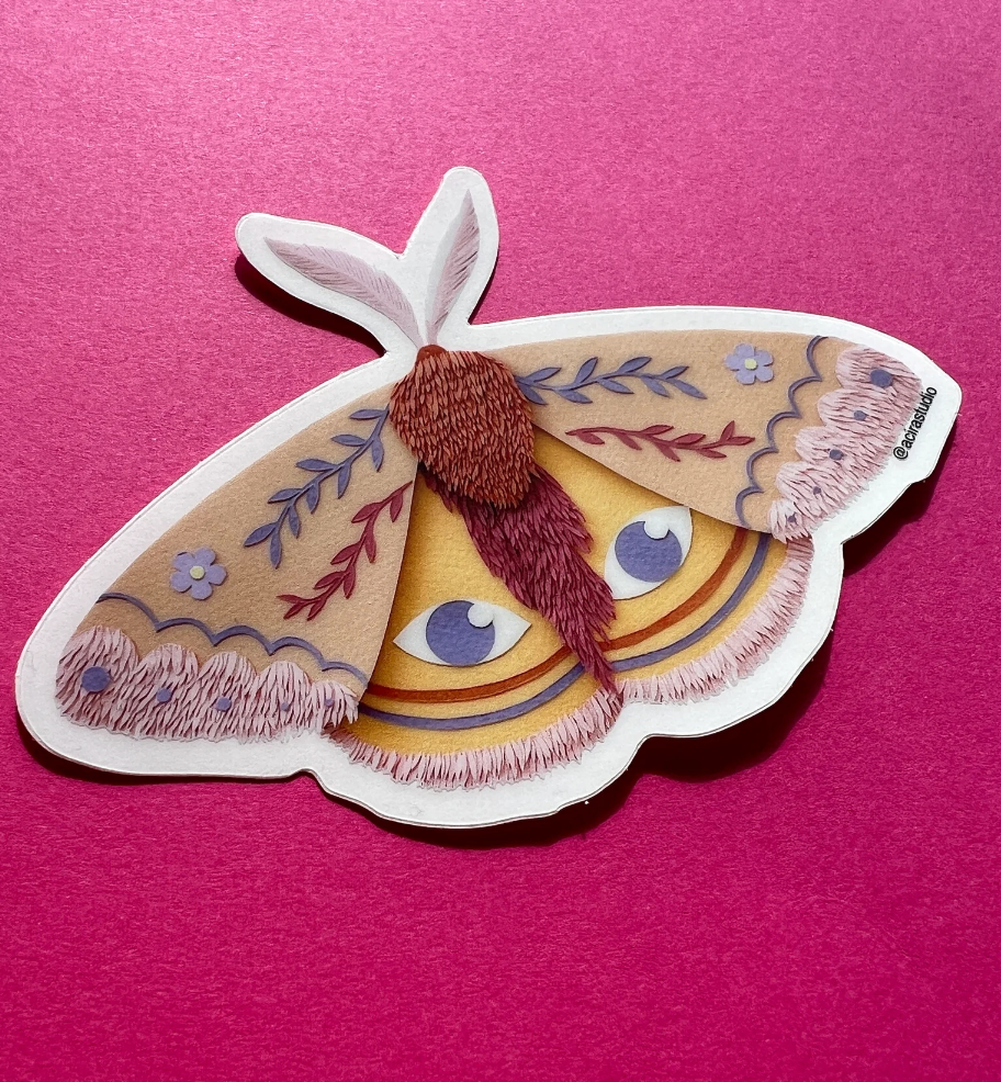 Iris Silk Moth Sticker