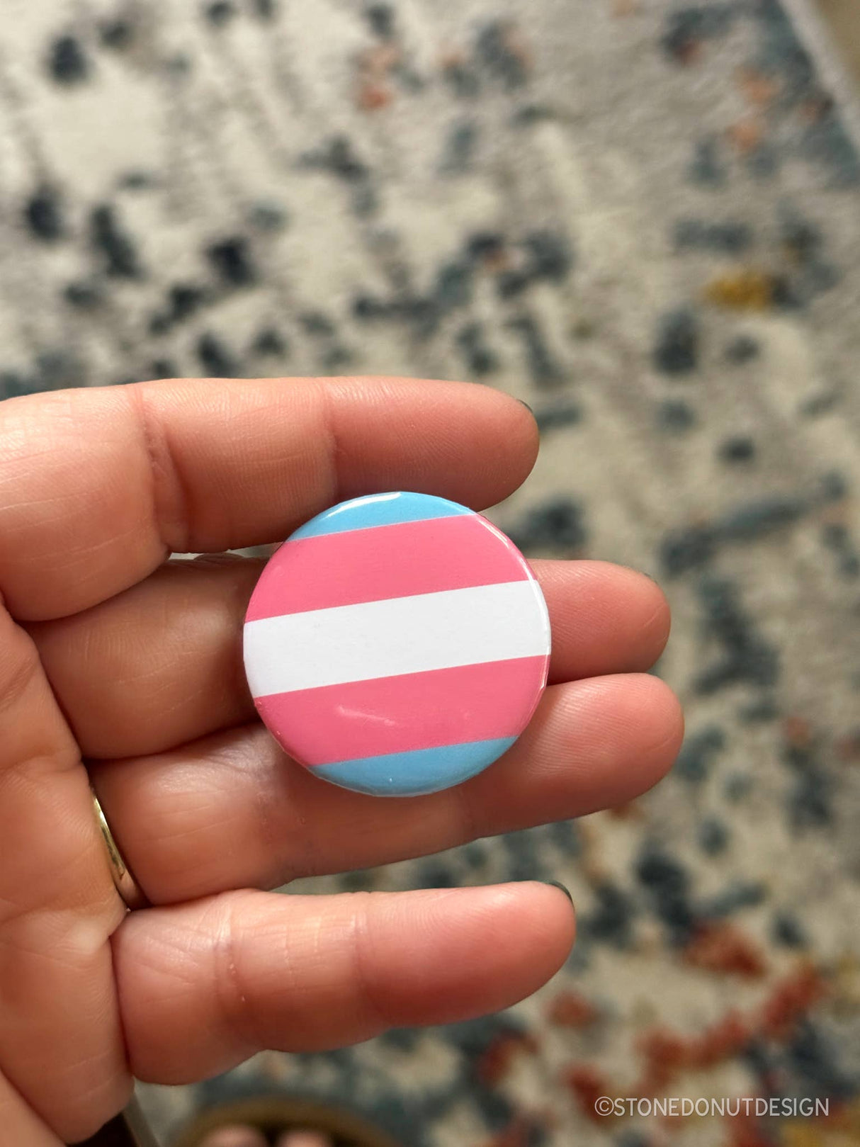Transgender Pride Flag Pinback Button