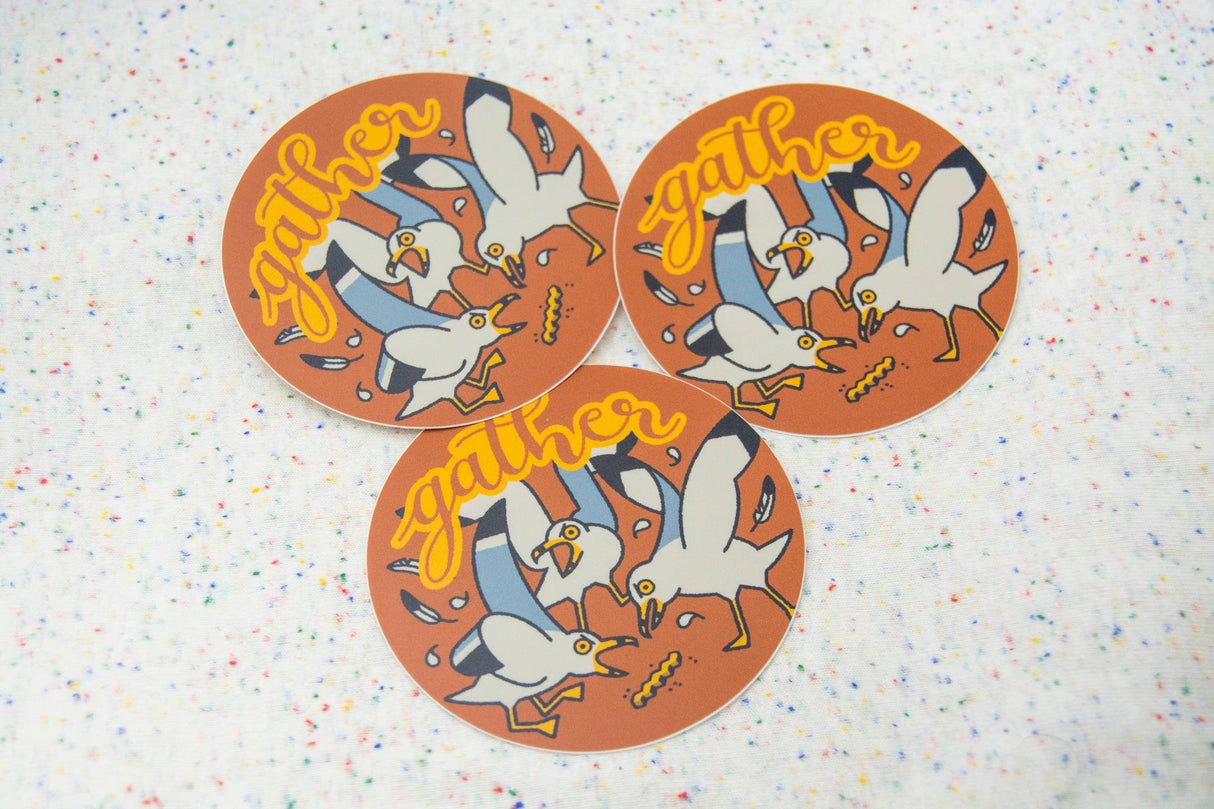 Gather Seagulls Sticker