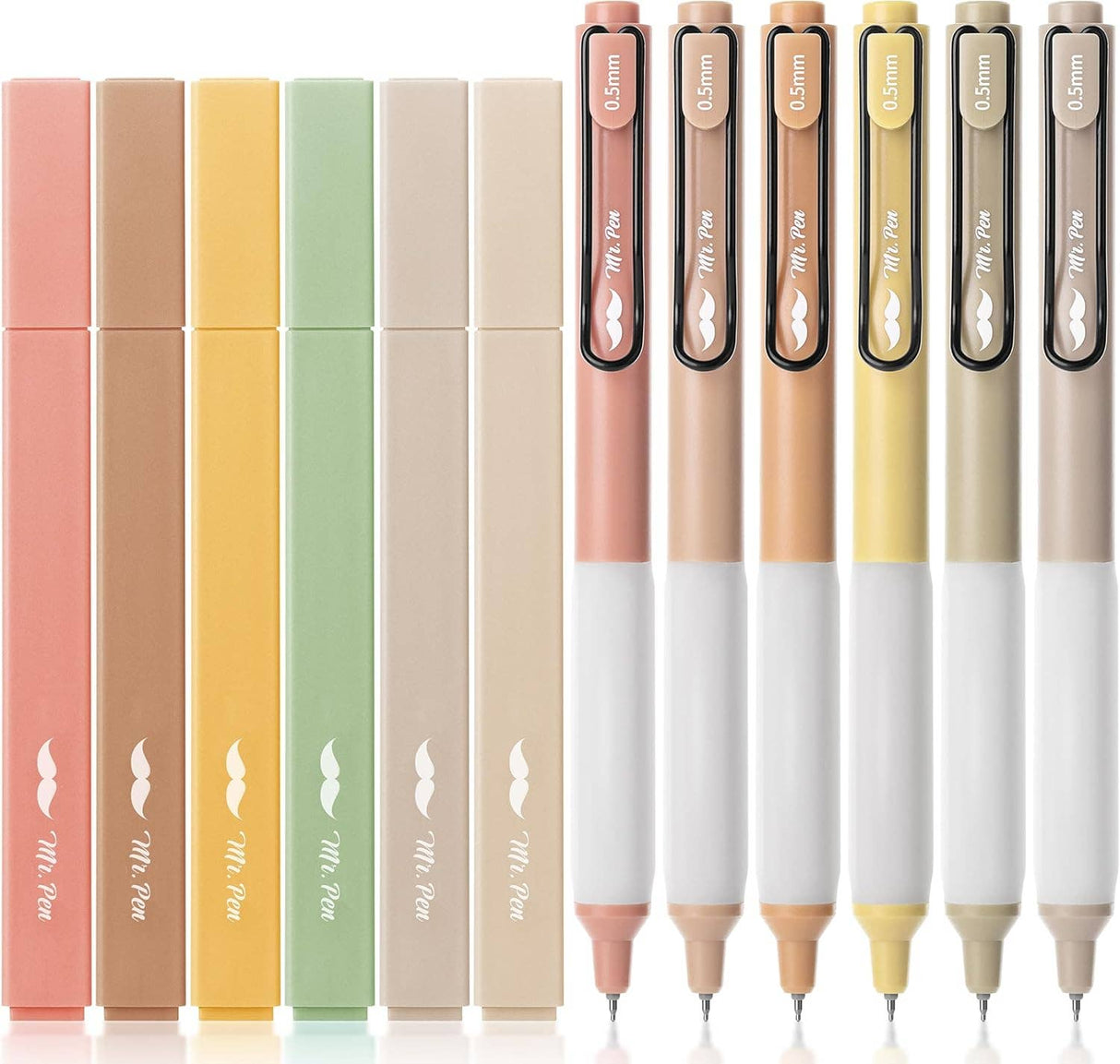 Aesthetic Highlighters and Gel Pens - 12 Pack