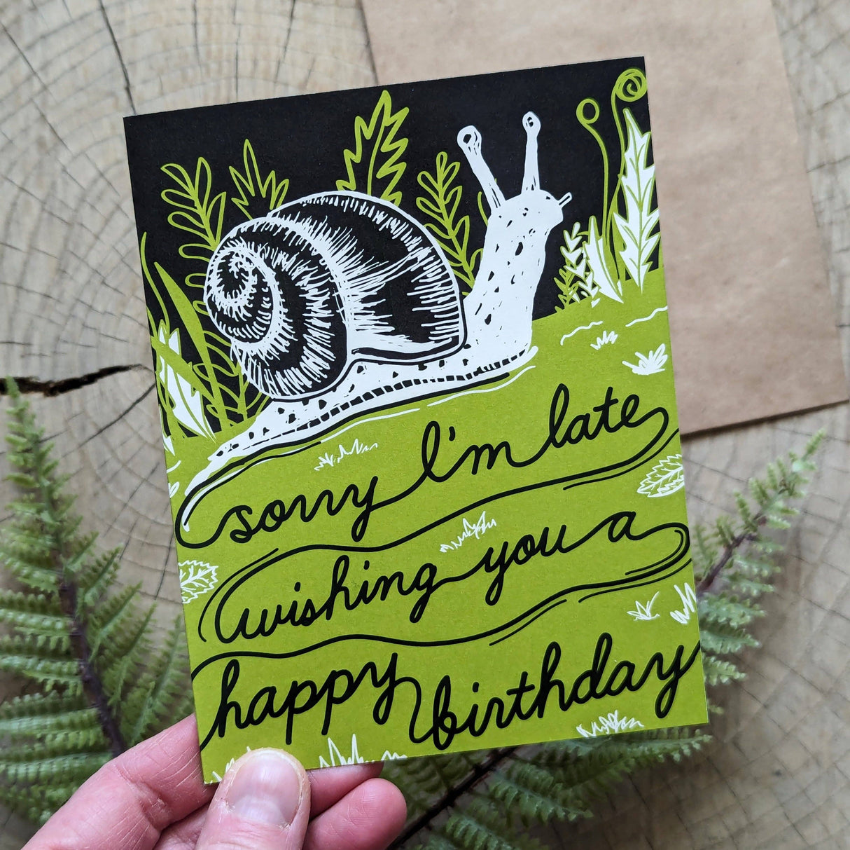 Belated Birthday Snail Greeting Card