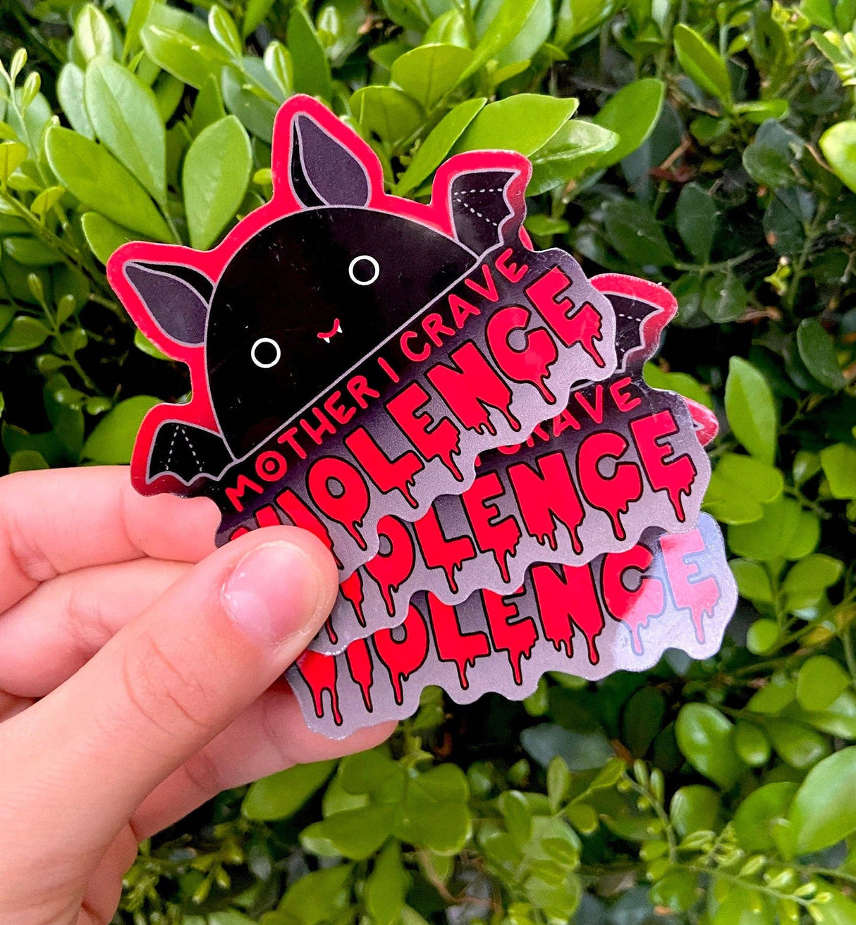Mother I Crave Violence Halloween Bat Squishmallow Sticker