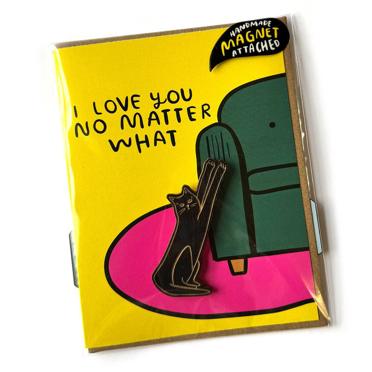No Matter What Cat Magnet w/ Card
