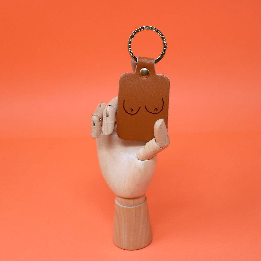 Leather Boobs Key Fob