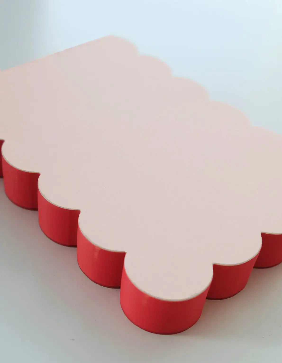 Duo-Tone Scalloped Shaped Notepad, Peach & Persimmon Edge