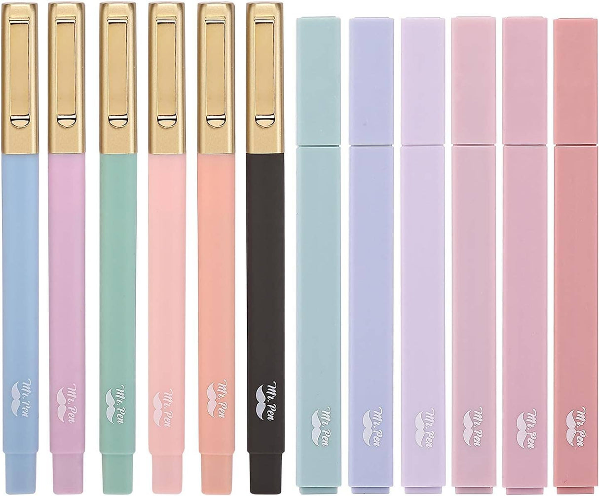 Aesthetic No Bleed Highlighters & Pens - 12 Pack