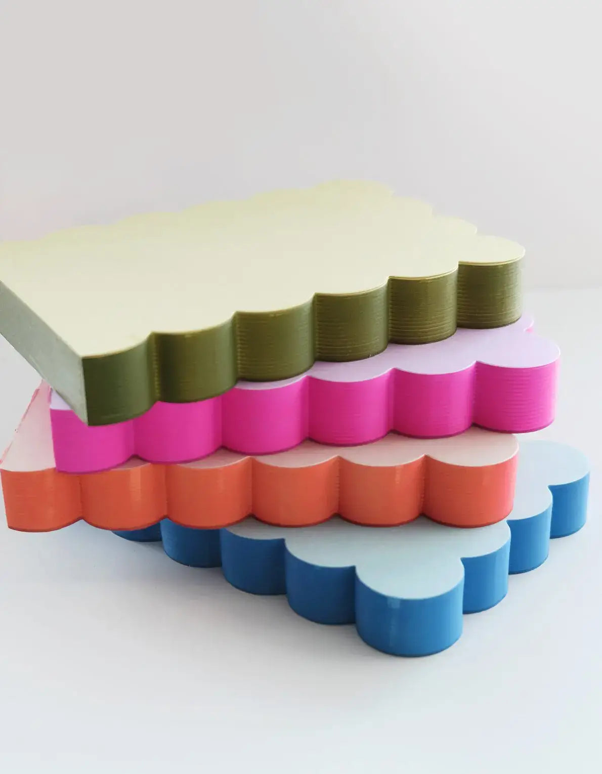 Duo-Tone Scalloped Shaped Notepad, Peach & Persimmon Edge