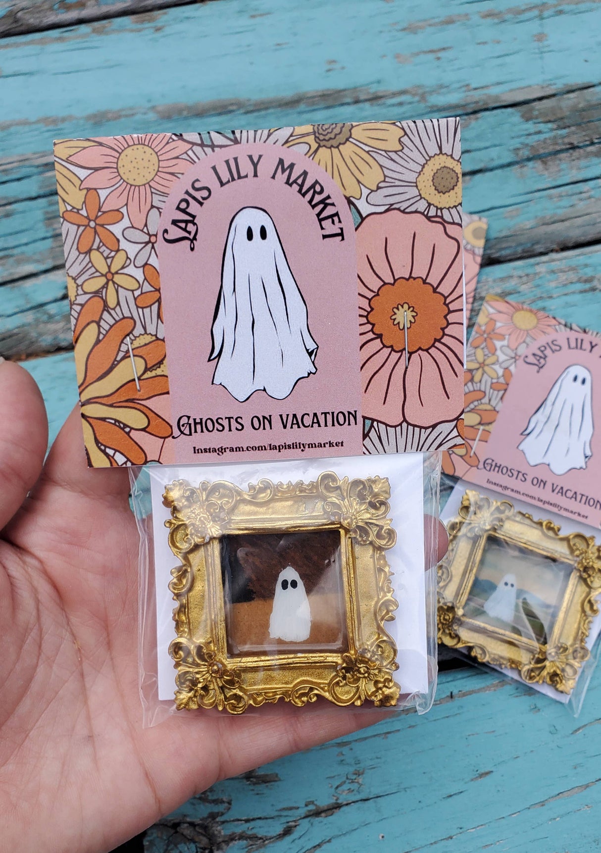 Ghosts on Vacation Painting Magnet