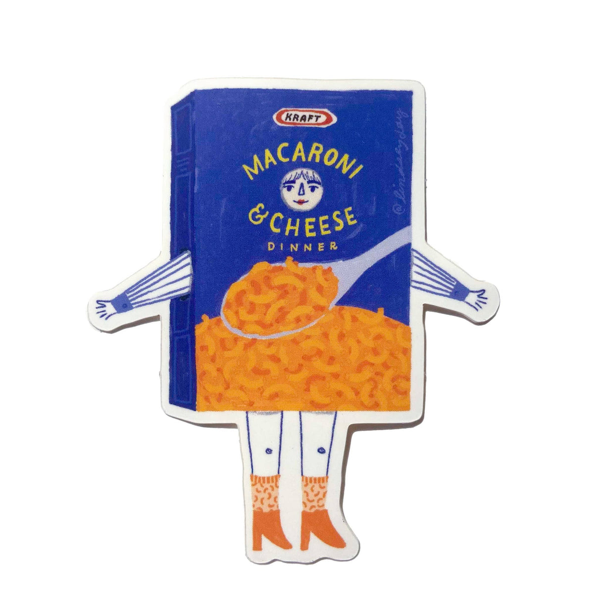 Maggie Mac N' Cheese Sticker, 2x3 in.