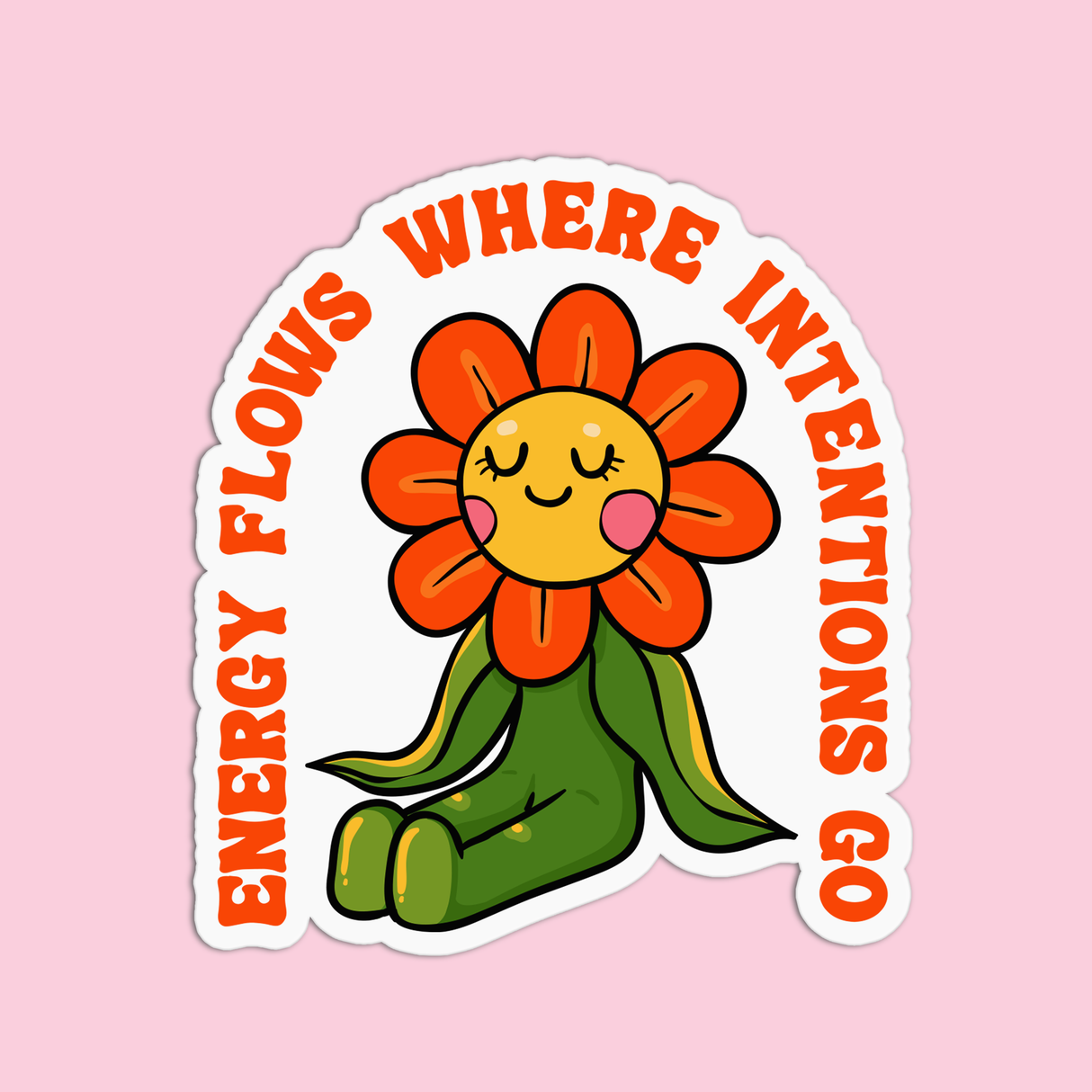 Quote Energy Flows Vinyl Textured Sticker