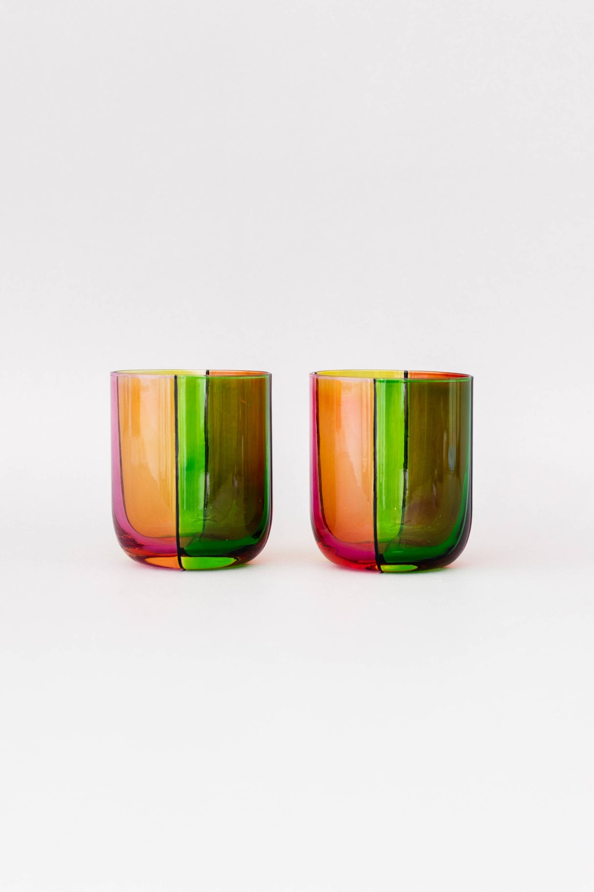 Low Ball Glasses, Colorblock