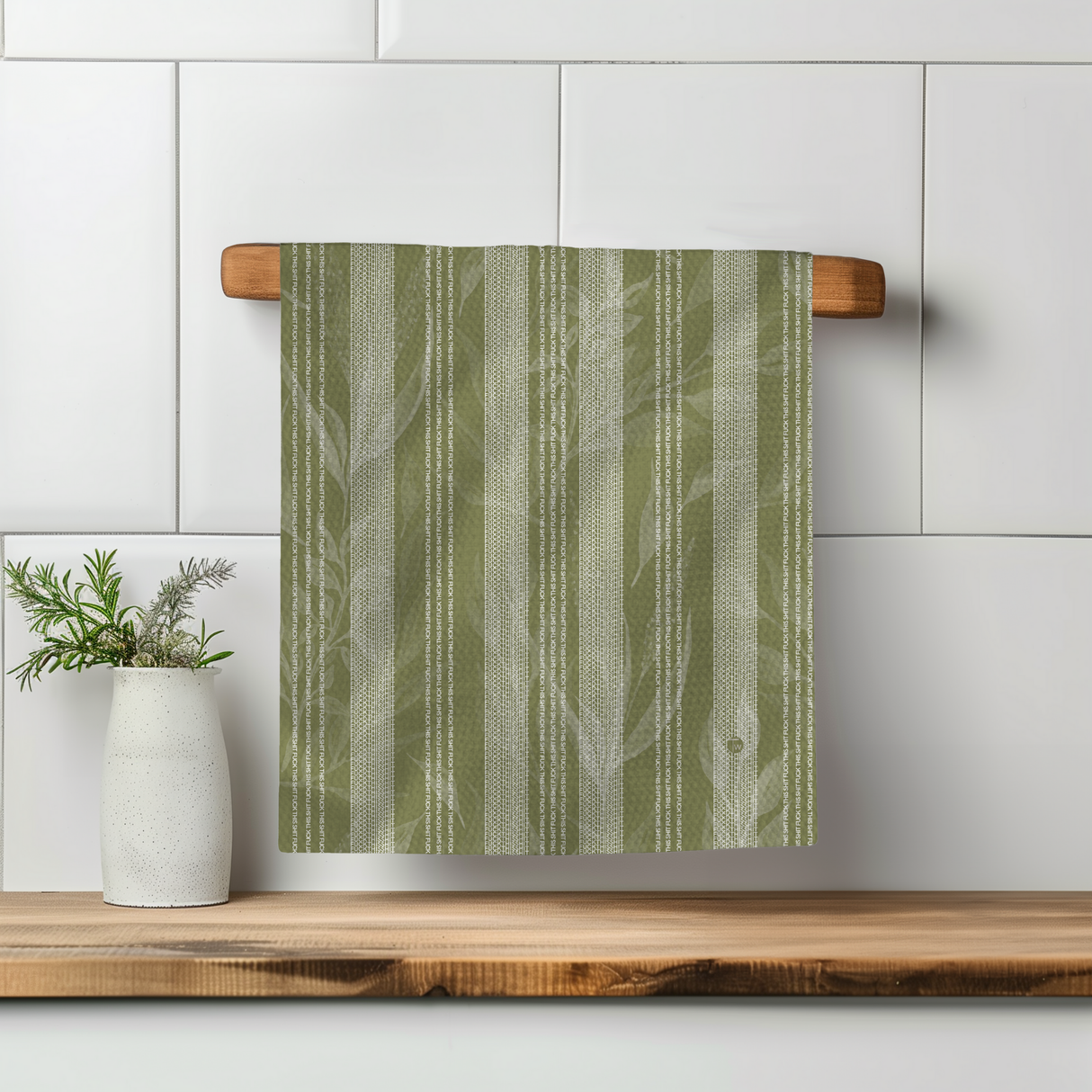Fuck This Shit Foliage Illusion Kitchen Tea Towel