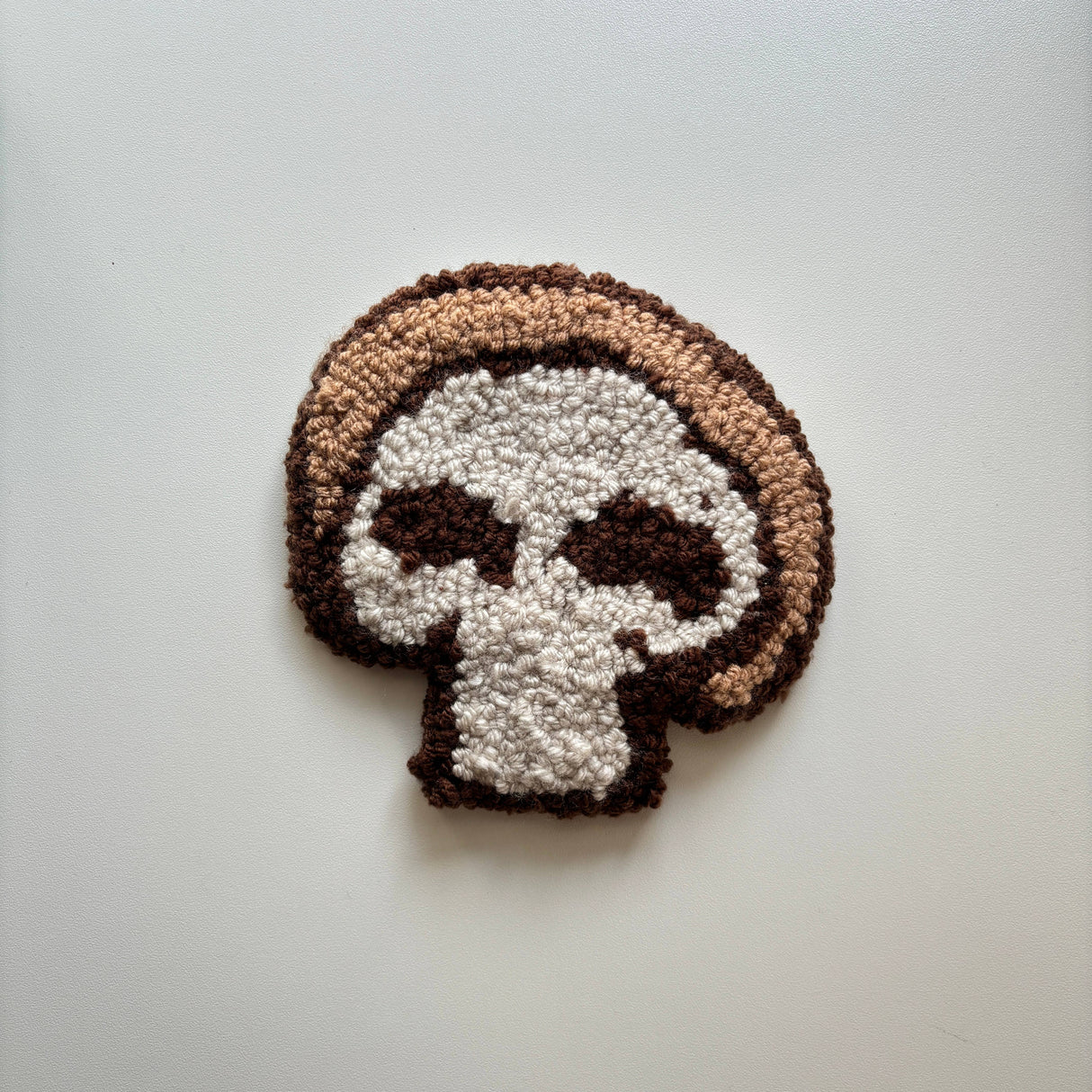 Mushroom Hand-Tufted Punch Needle Mug Rug Coaster