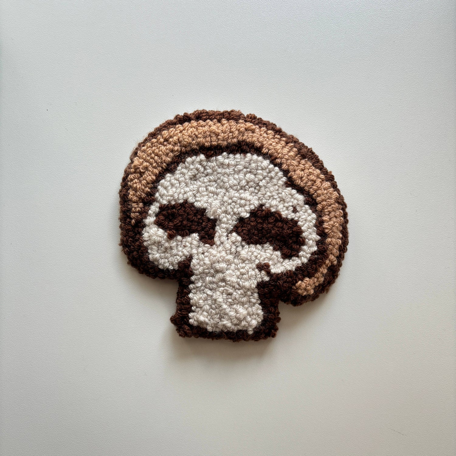 Mushroom Hand-Tufted Punch Needle Mug Rug Coaster