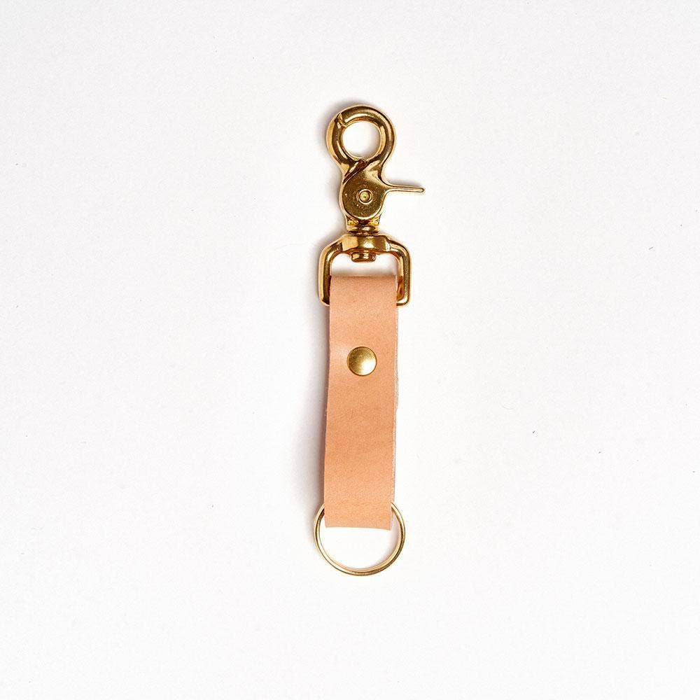 Leather Swivel Snap Keychain by Glad & Young Studio