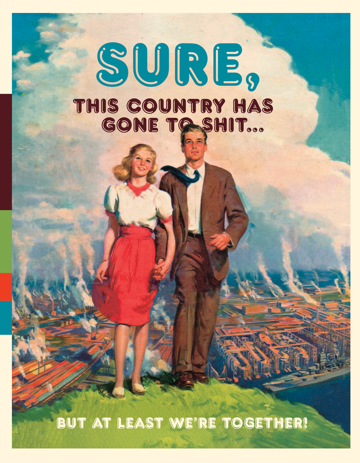 THIS COUNTRY couple, love, political greeting card