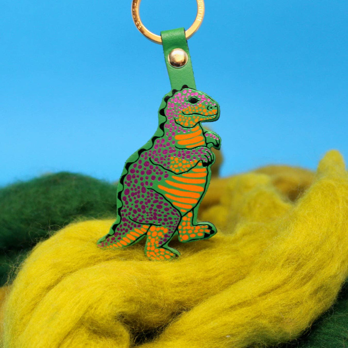 Leather Dinosaur Key Fob