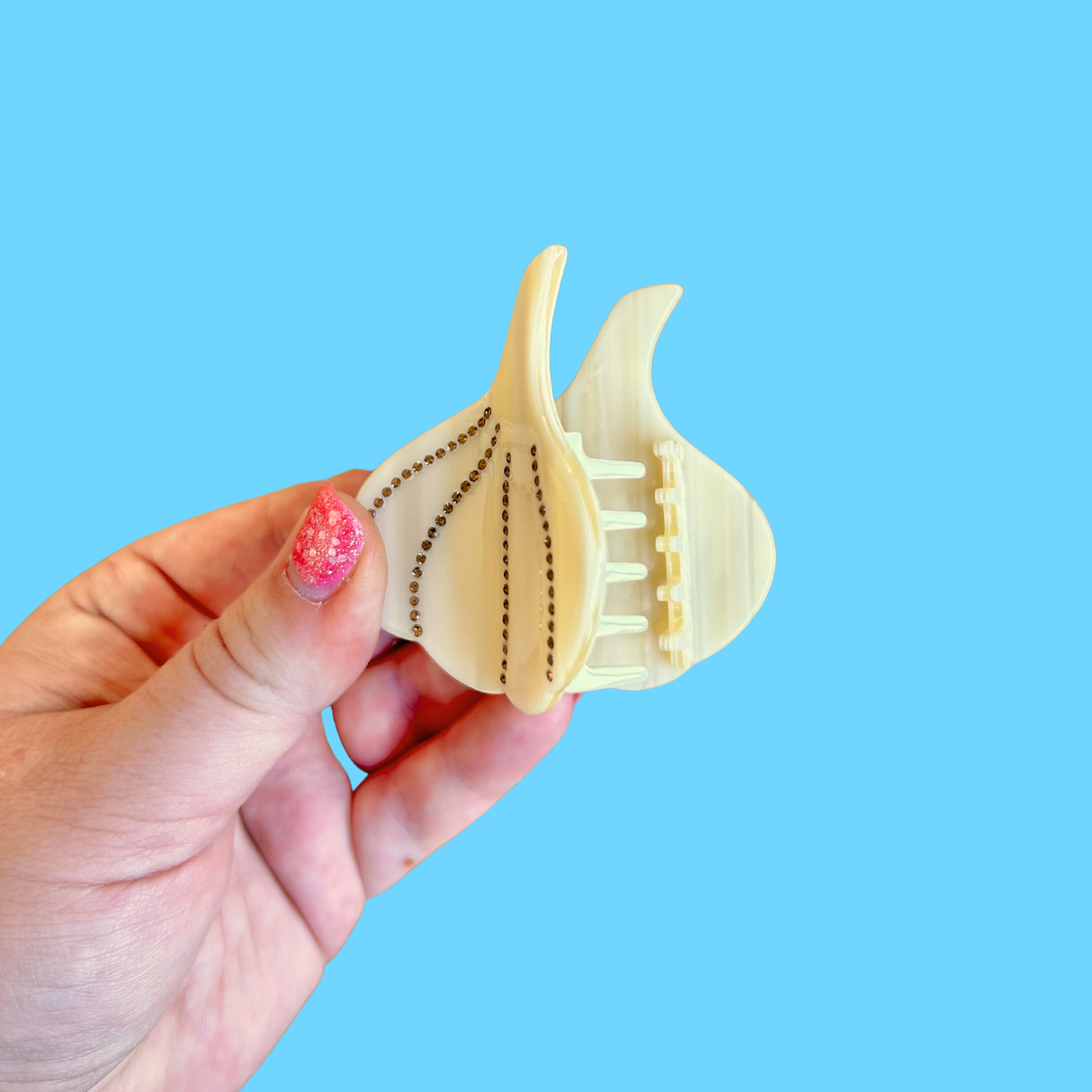 Mini Garlic Rhinestone Hair Claw
