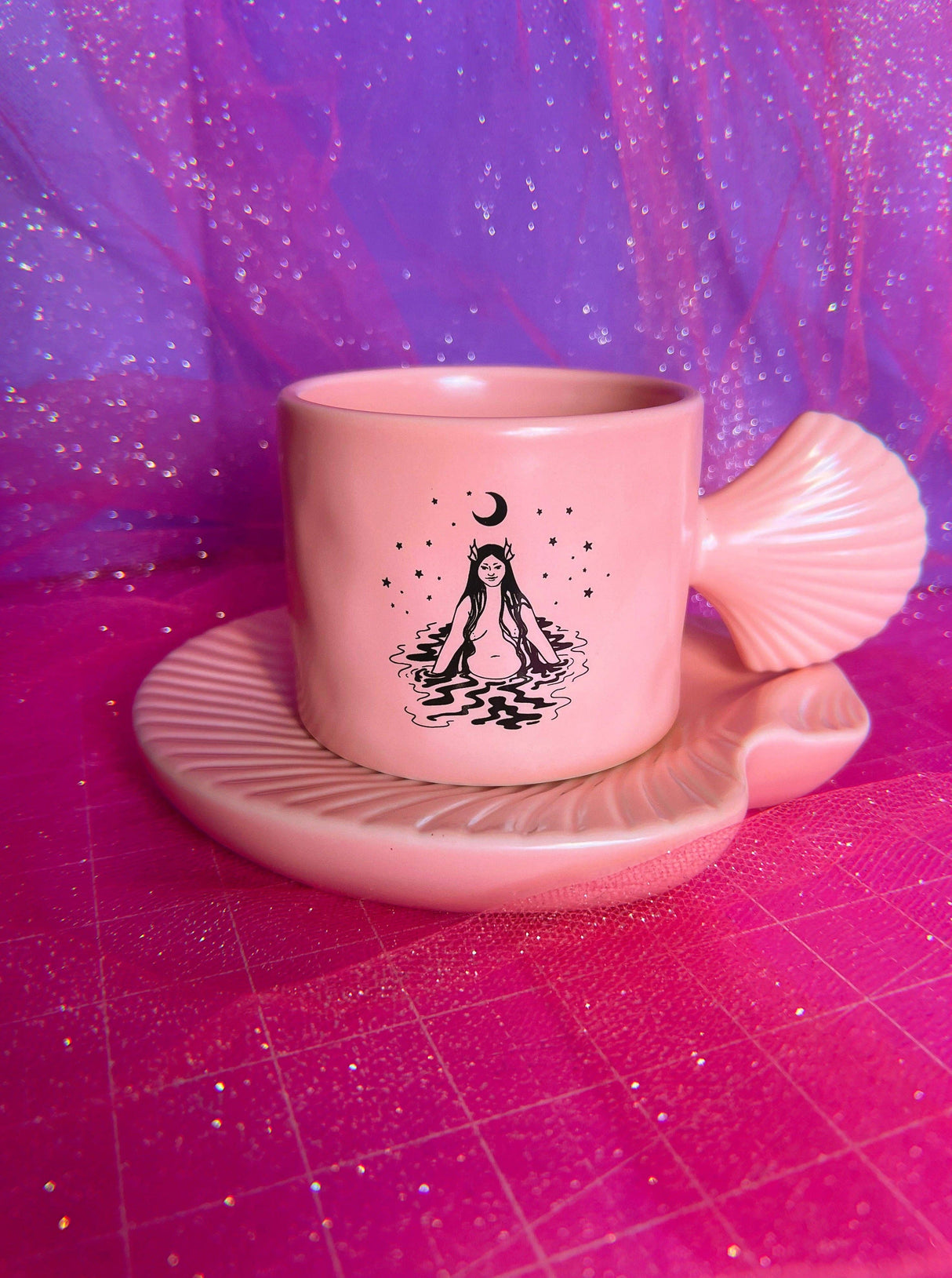 Seashell Mug and Saucer