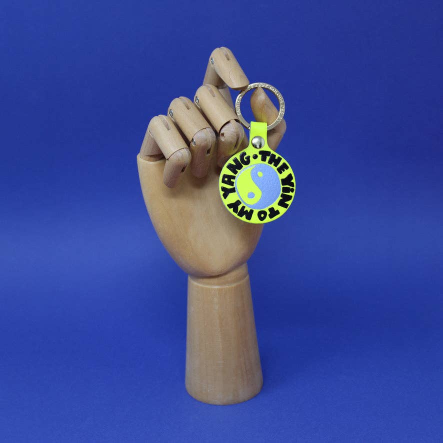Leather Yin and Yang Key Fob