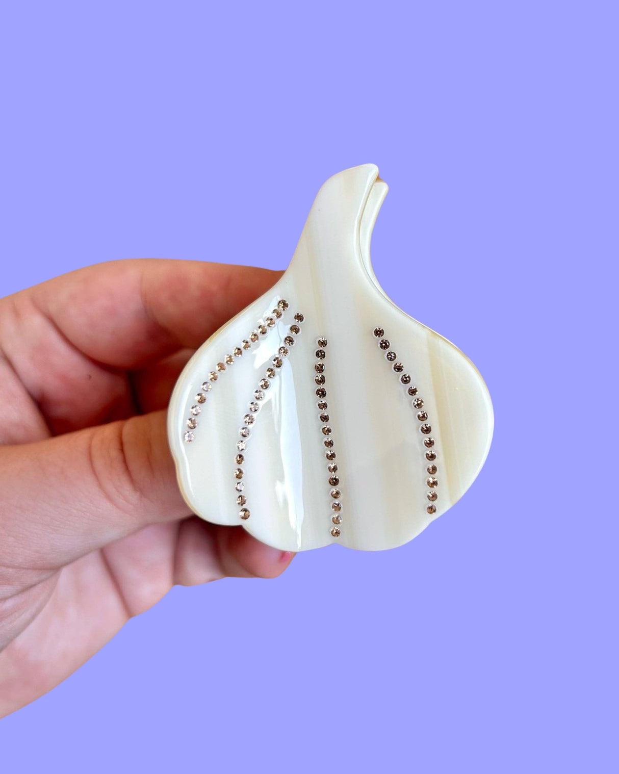 Mini Garlic Rhinestone Hair Claw