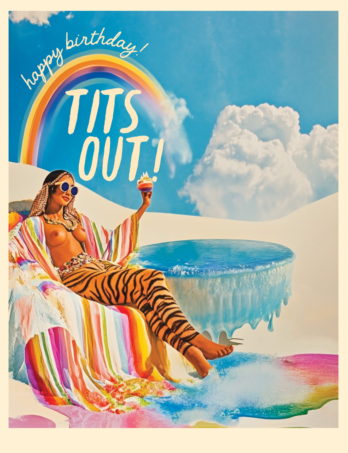 Tiger Rainbow Birthday Card