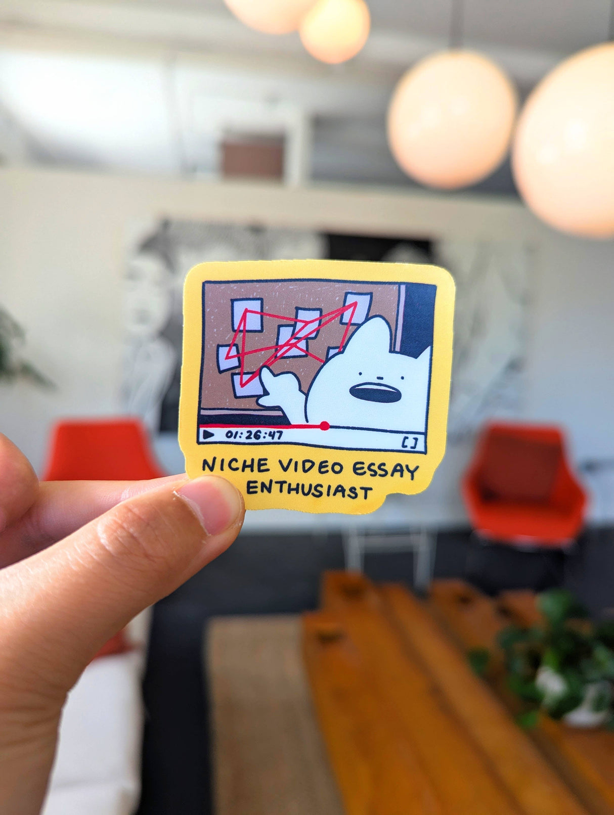 Niche Video Essay Enthusiast Cat Sticker