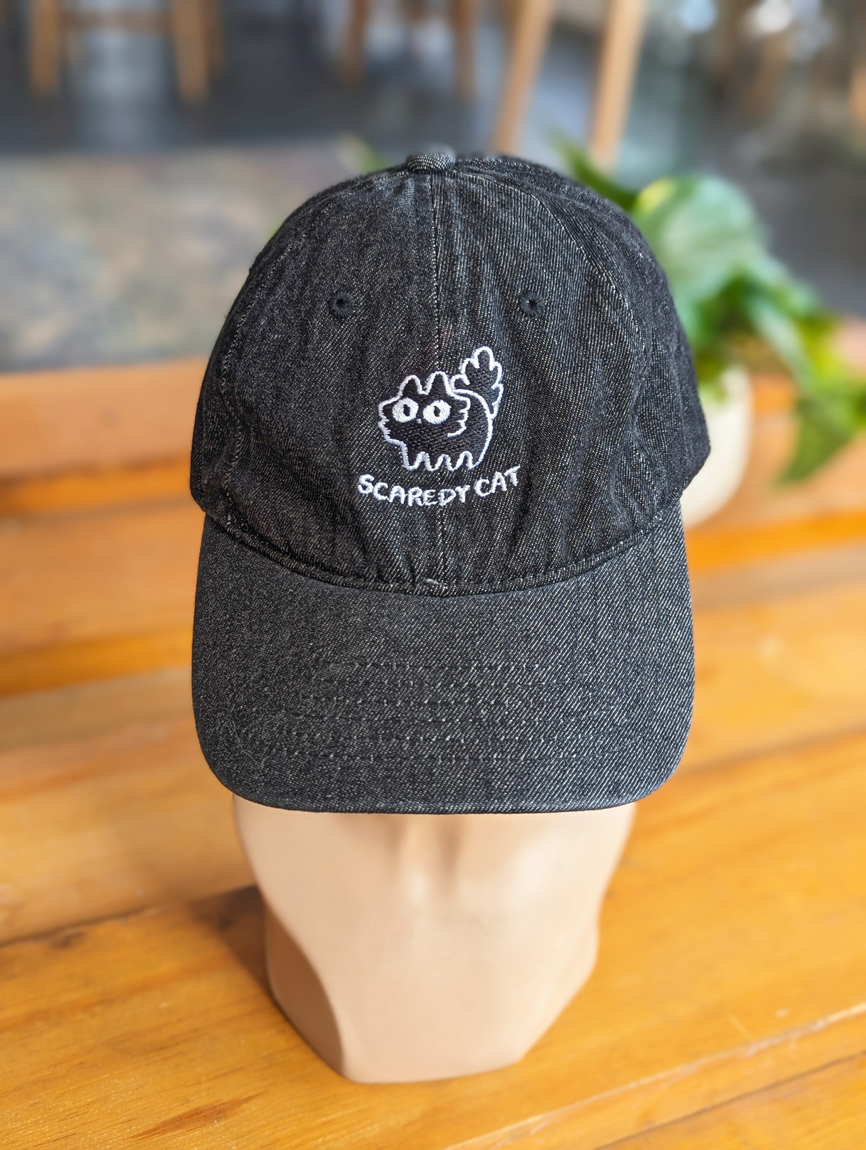 Scaredy Cat Embroidered Baseball Cap