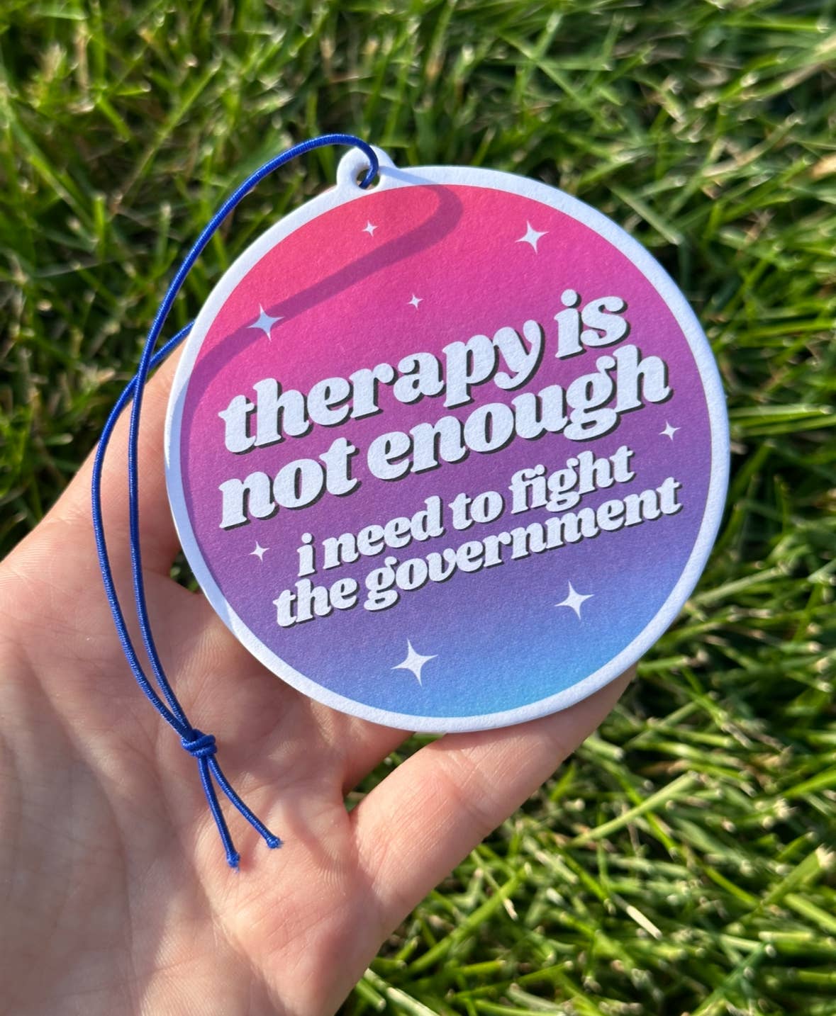 I Need To Fight The Government Car Air Freshener - Ocean