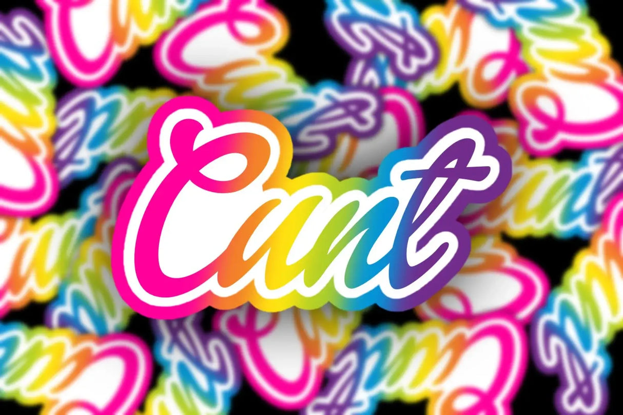 Cunt Sticker - 90s Rainbow Nostalgia, Vulgar y2k Stickers