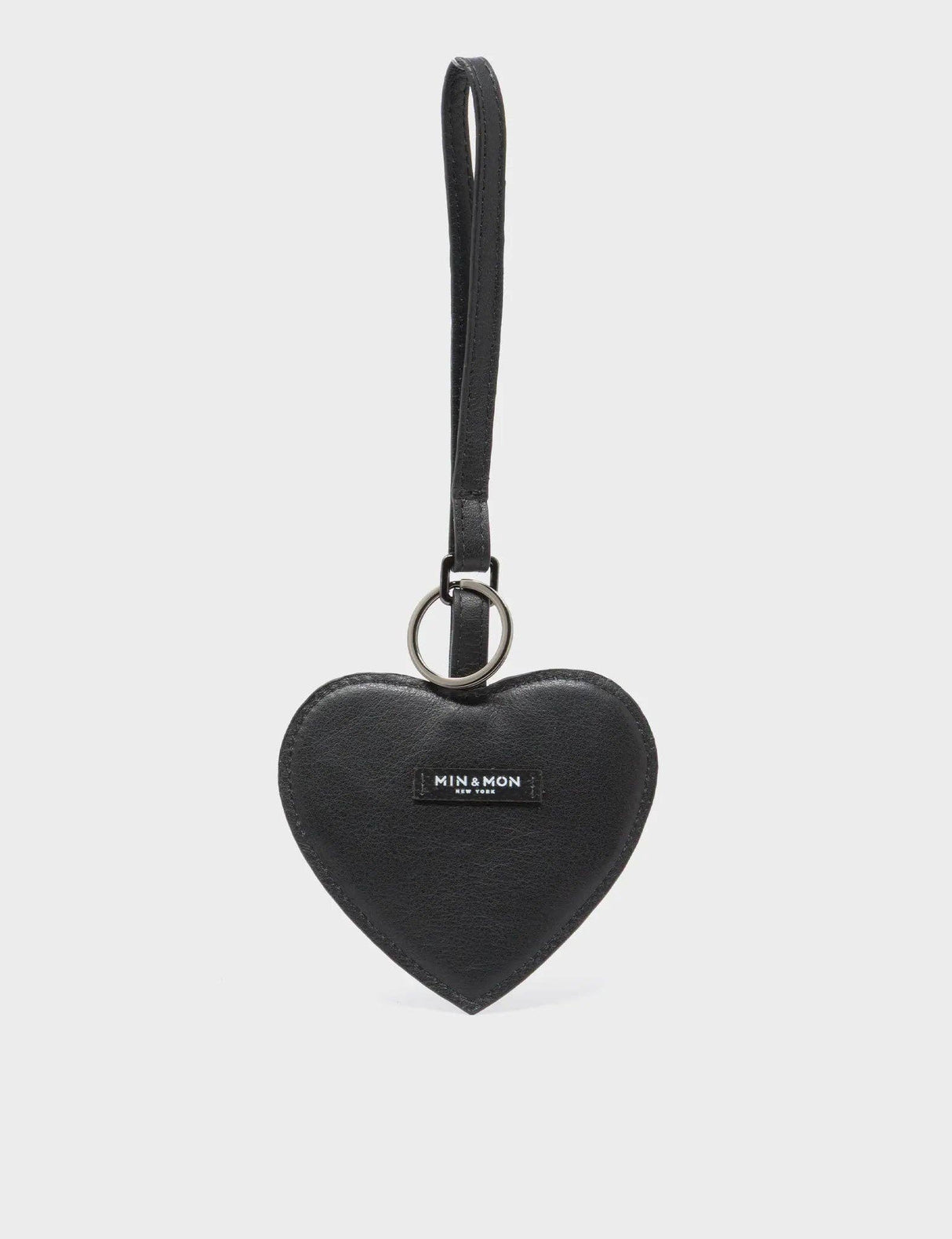 Heart - Black Leather Bag Charm