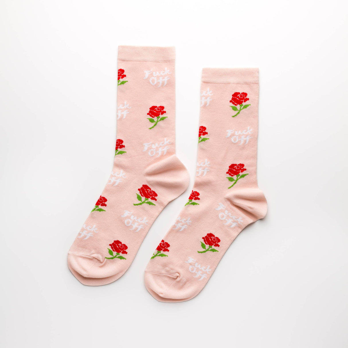 Fuck Off Rose Crew Flower Women's Socks