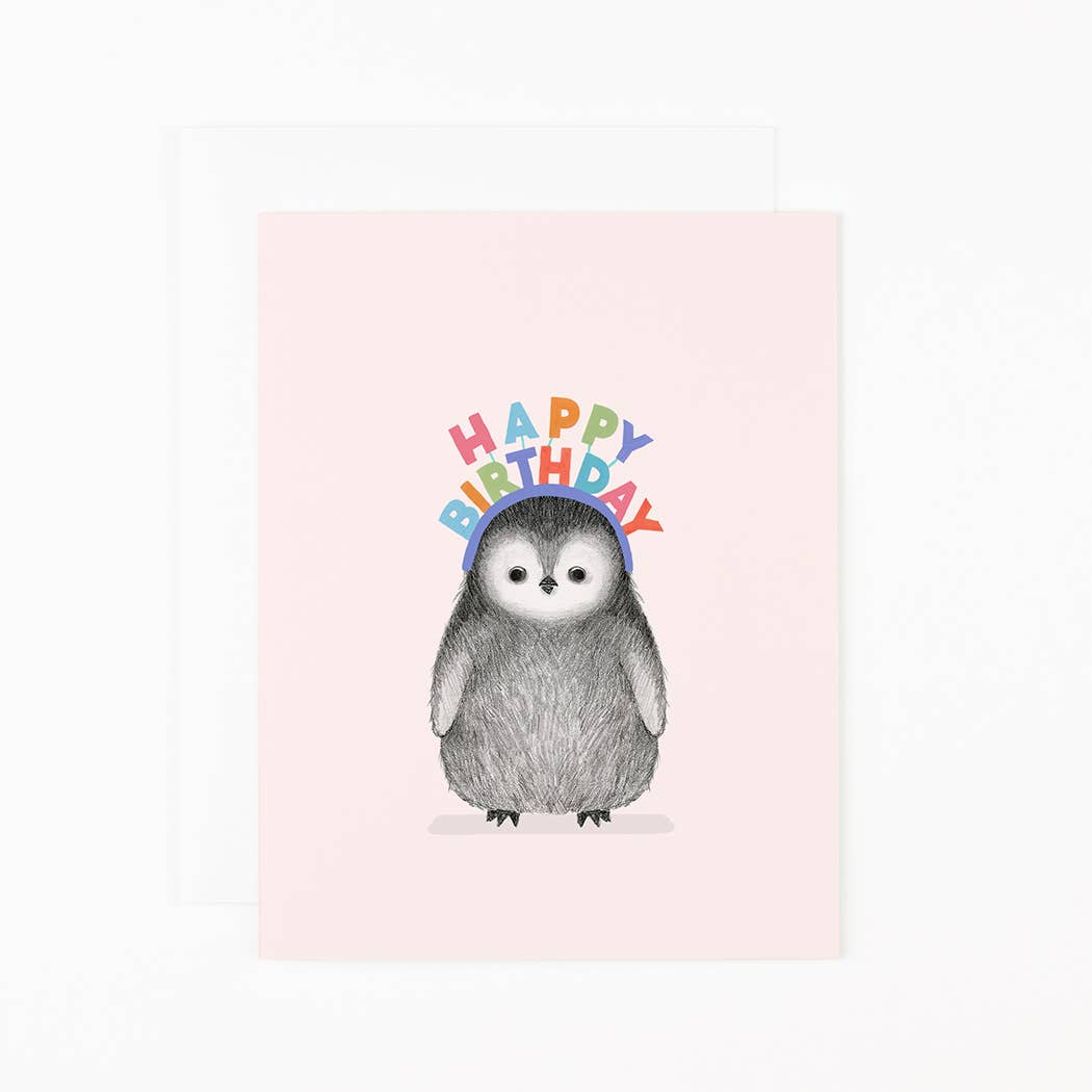 Happy Birthday Penguin Greeting Card