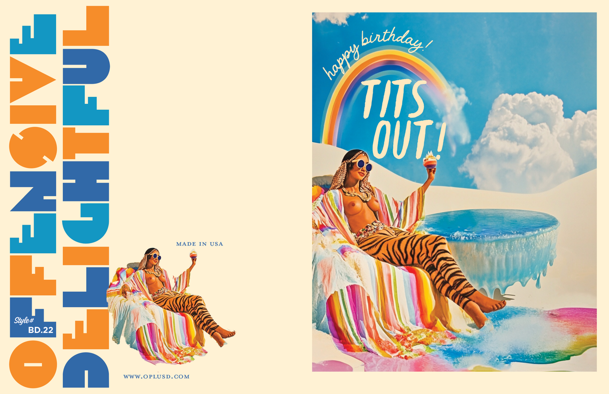 Tiger Rainbow Birthday Card