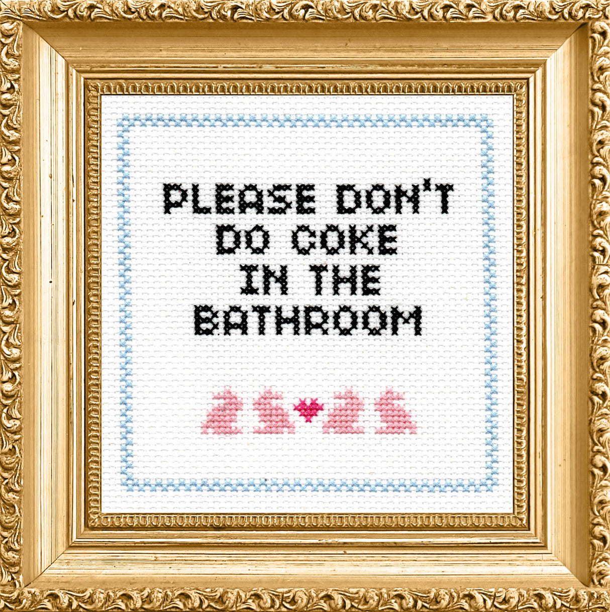 Please Don't Do Coke In The Bathroom Cross-Stitch Kit