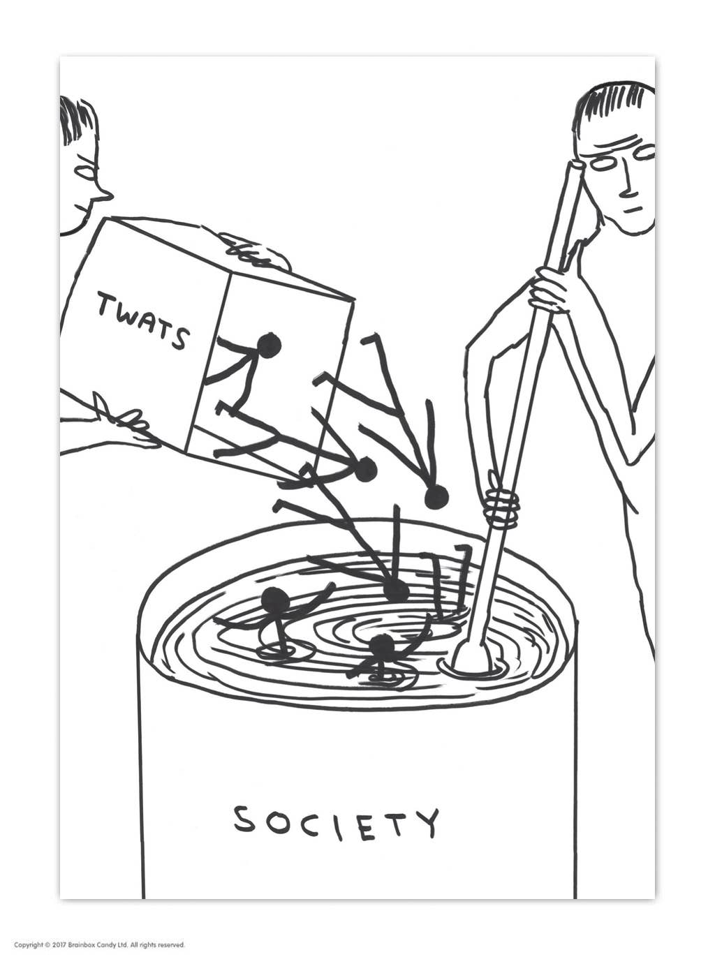 Twats In Society A6 Art Postcard