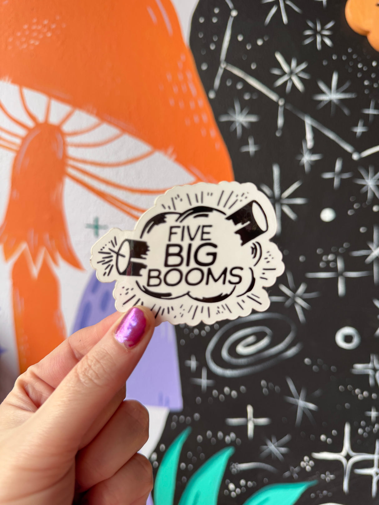 Five Big Booms Meme Vinyl Sticker