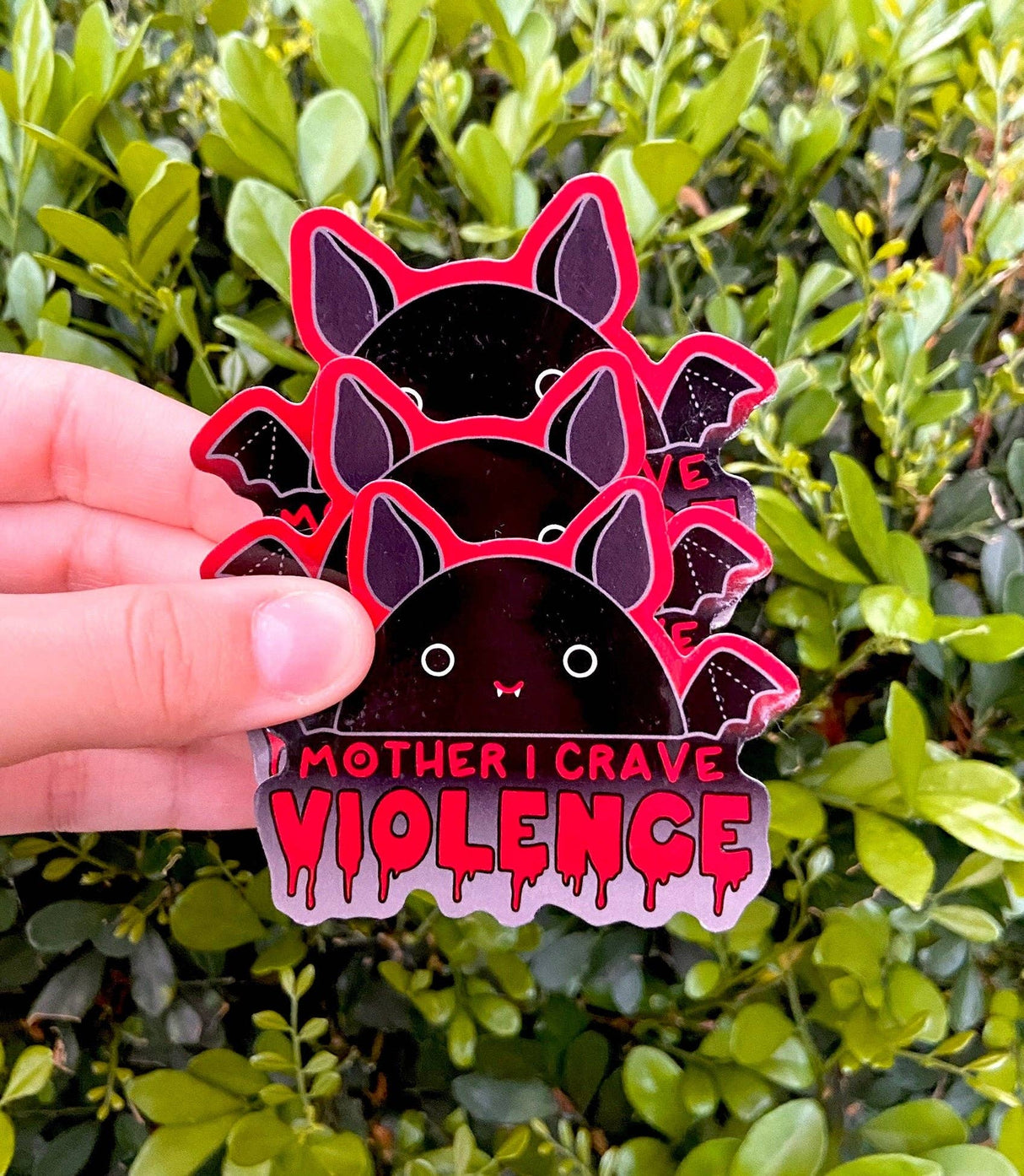 Mother I Crave Violence Halloween Bat Squishmallow Sticker