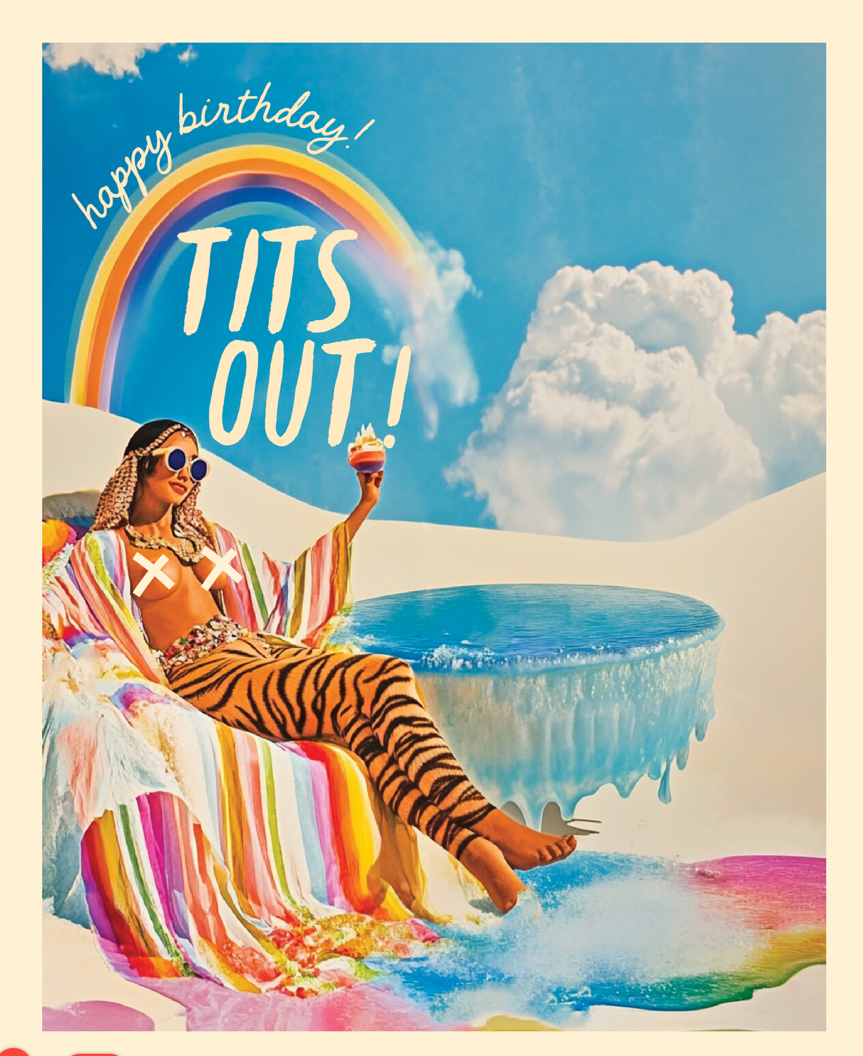 Tiger Rainbow Birthday Card