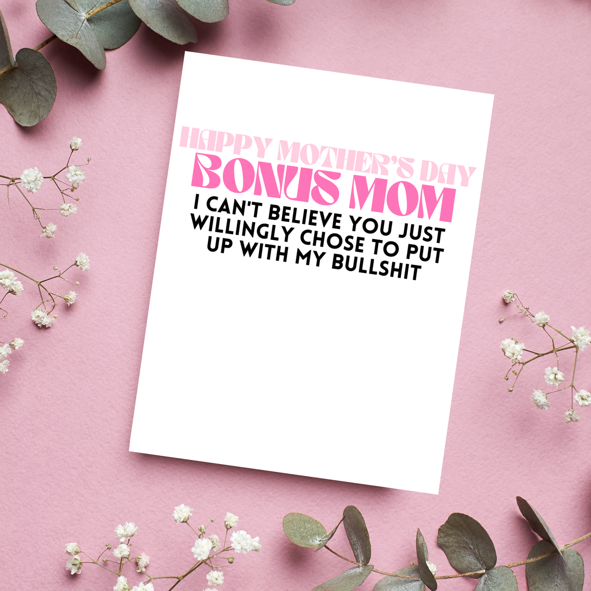 Bonus Mom Mother's Day Card