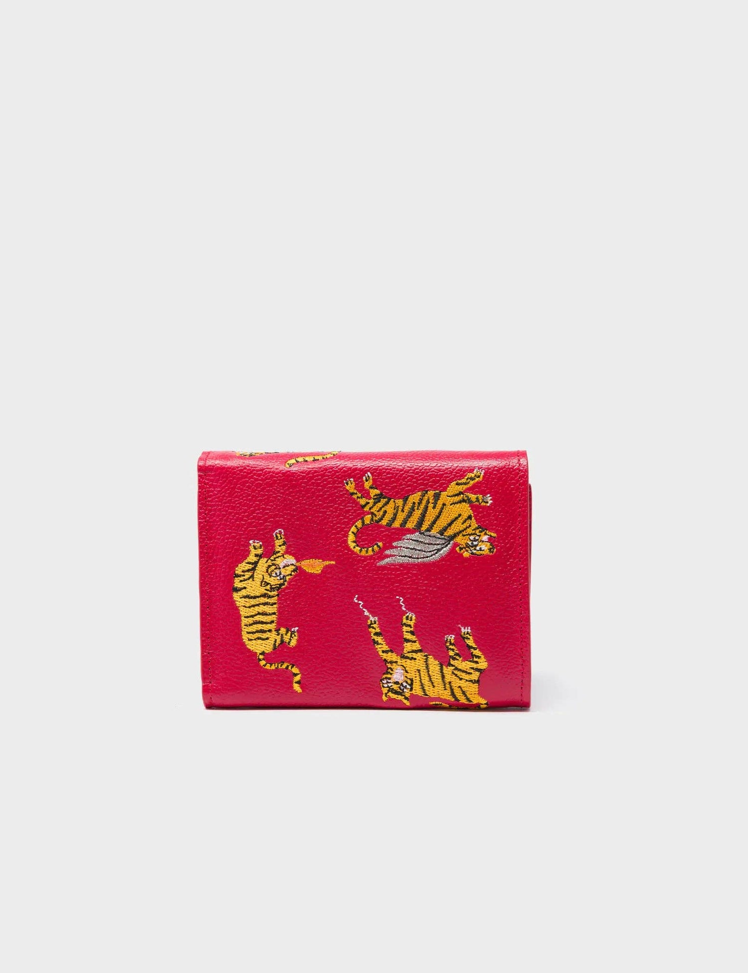 Fiona Jester Red Leather Wallet - Tiger Rumble Design