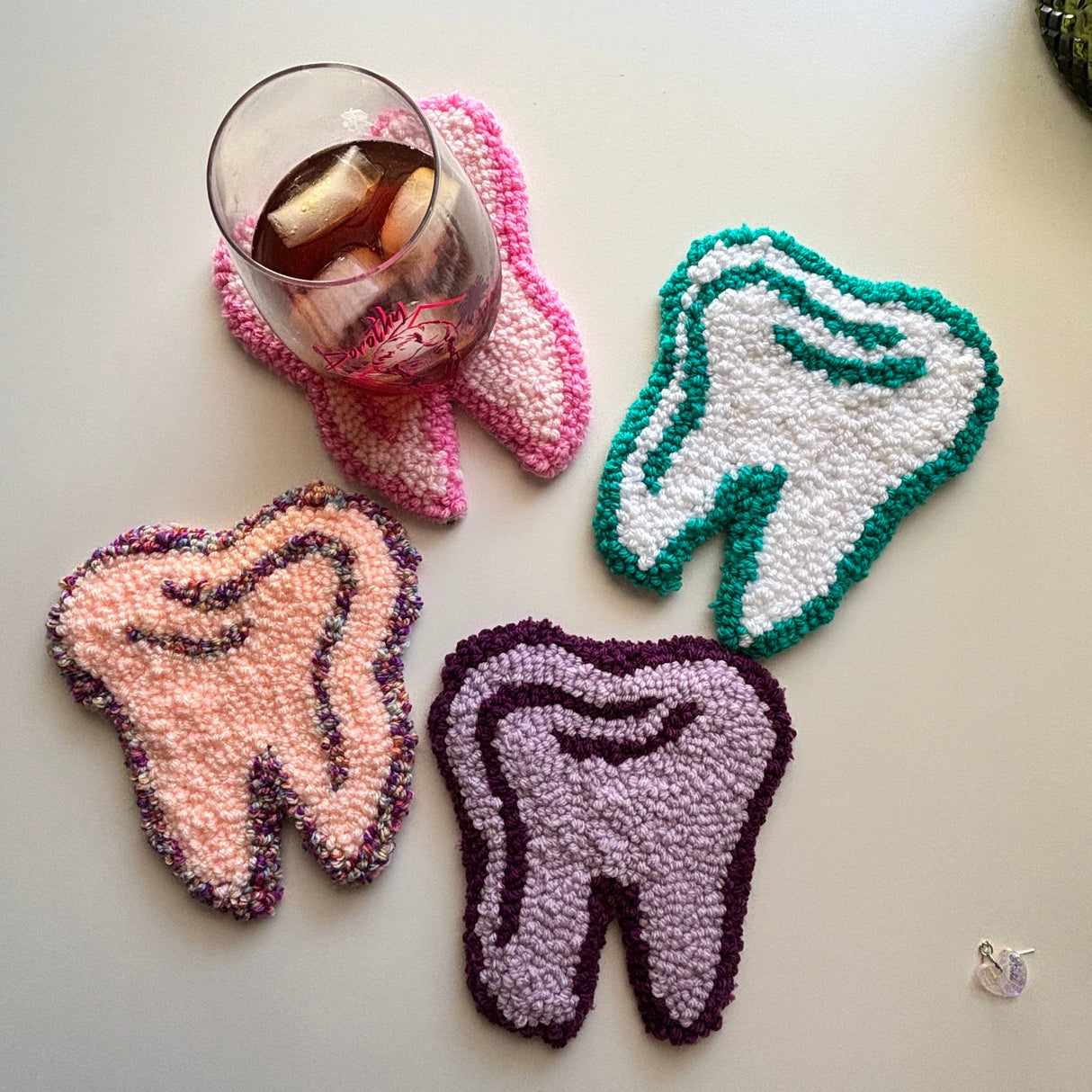 Hand Tufted Tooth Mug Rug