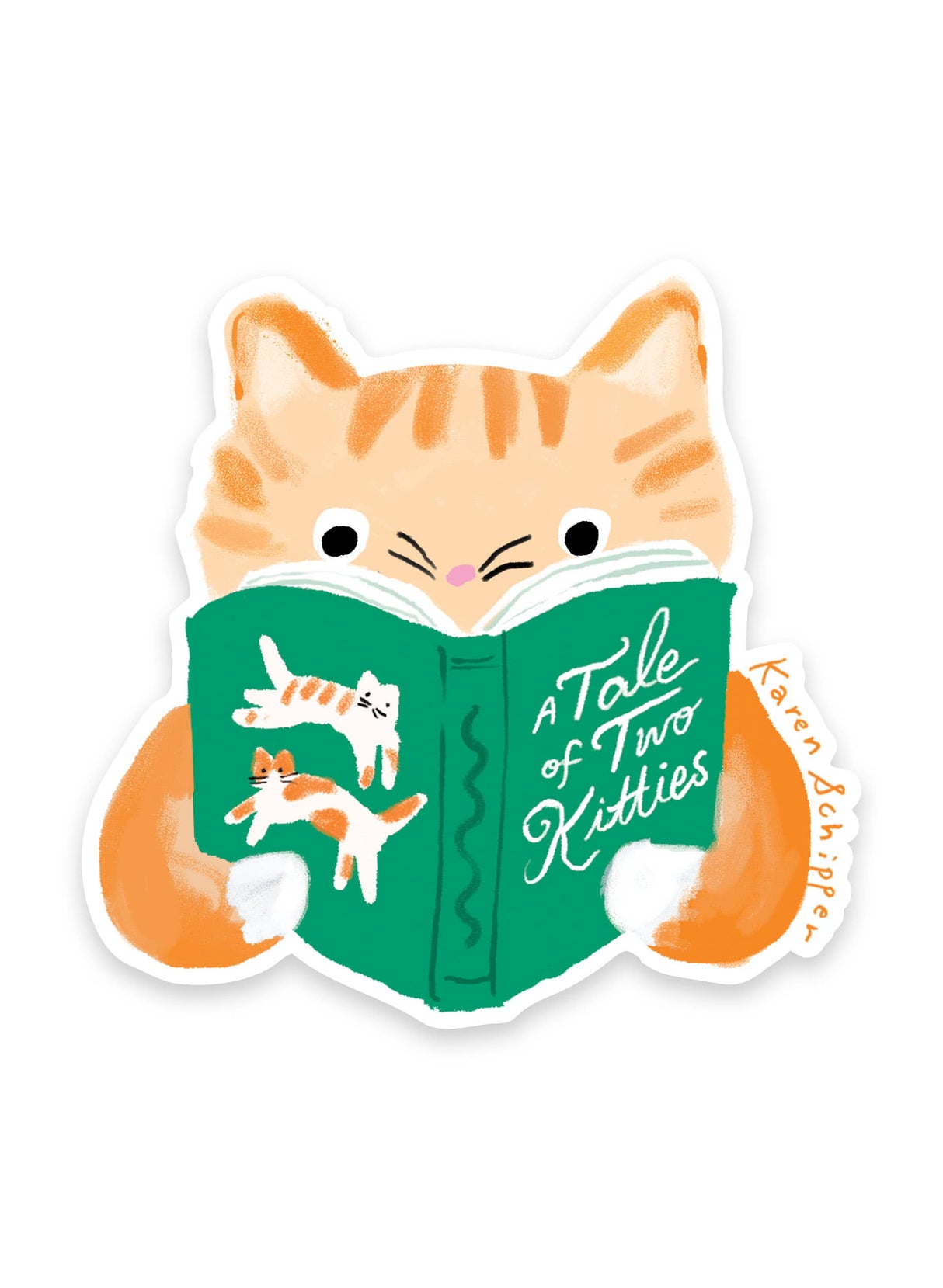 Tale of Two Kitties - Cat Pun Booklover Sticker