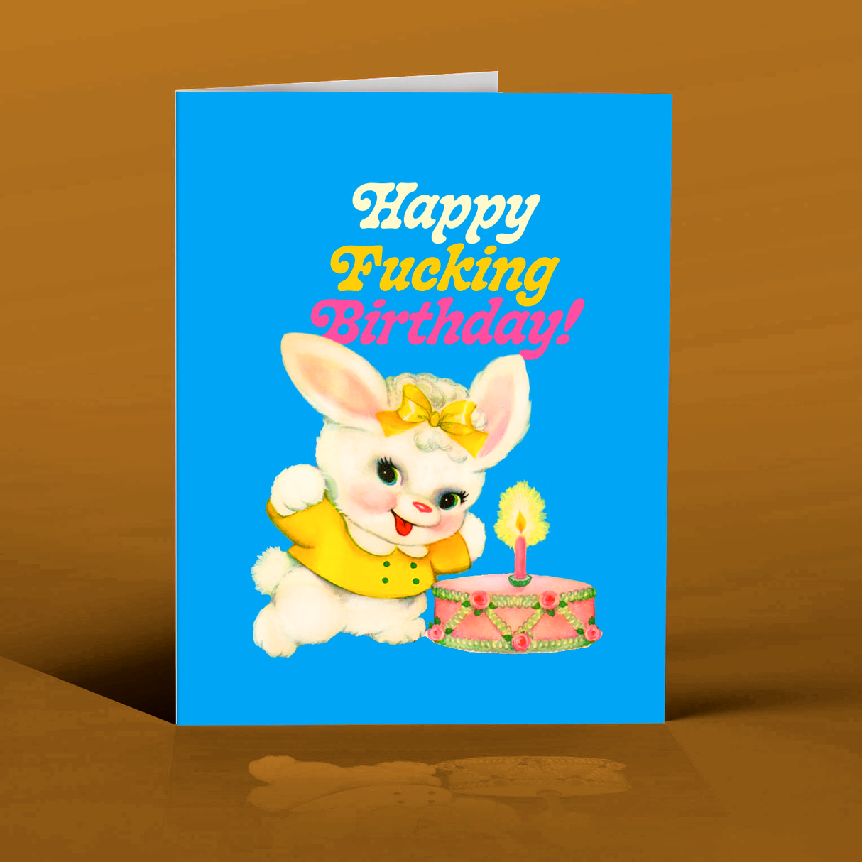 Blue Bunny Birthday Card