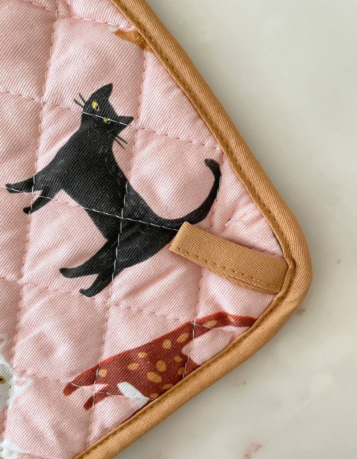 Cats Cotton Oven Mitt + Pot Holder Set