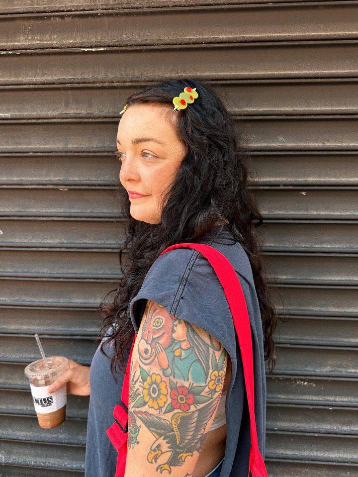 Stuffed Olive Hair Clip Set