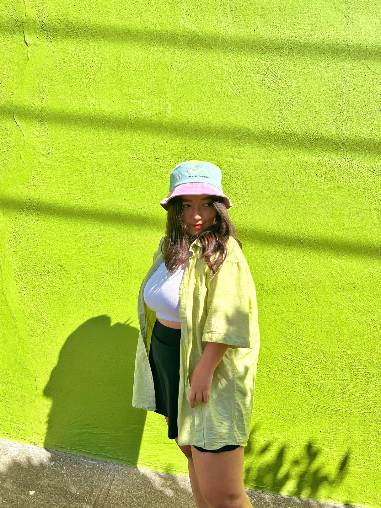 I’m Actually Perfect Color Block Bucket Hat