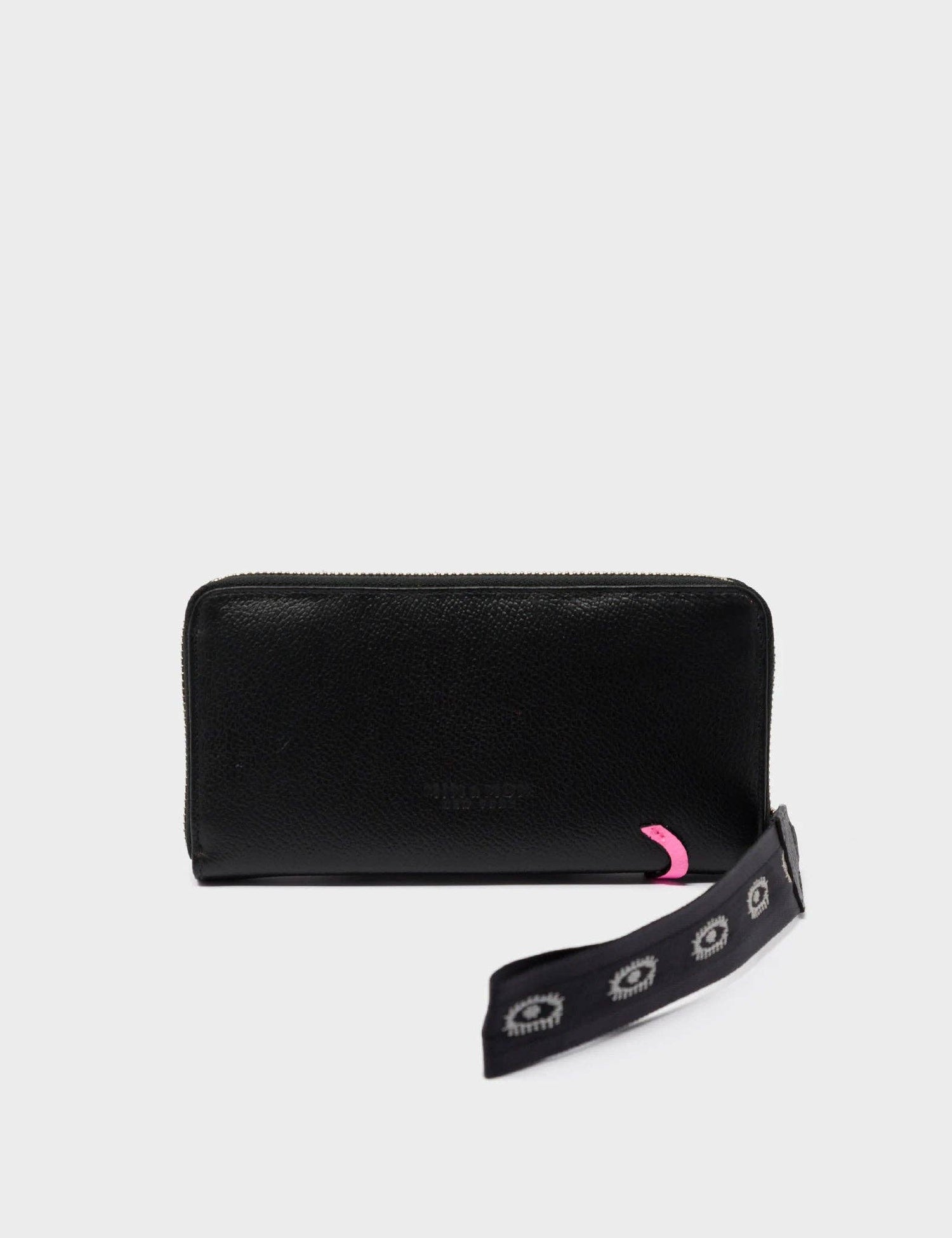 Francis Black Leather Wallet - Urban Doodles Applique