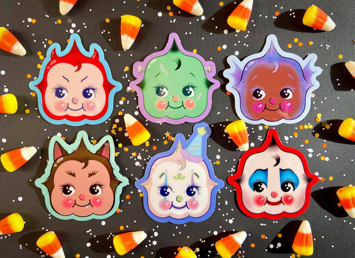 Costumed Kewpie Doll Halloween Sticker